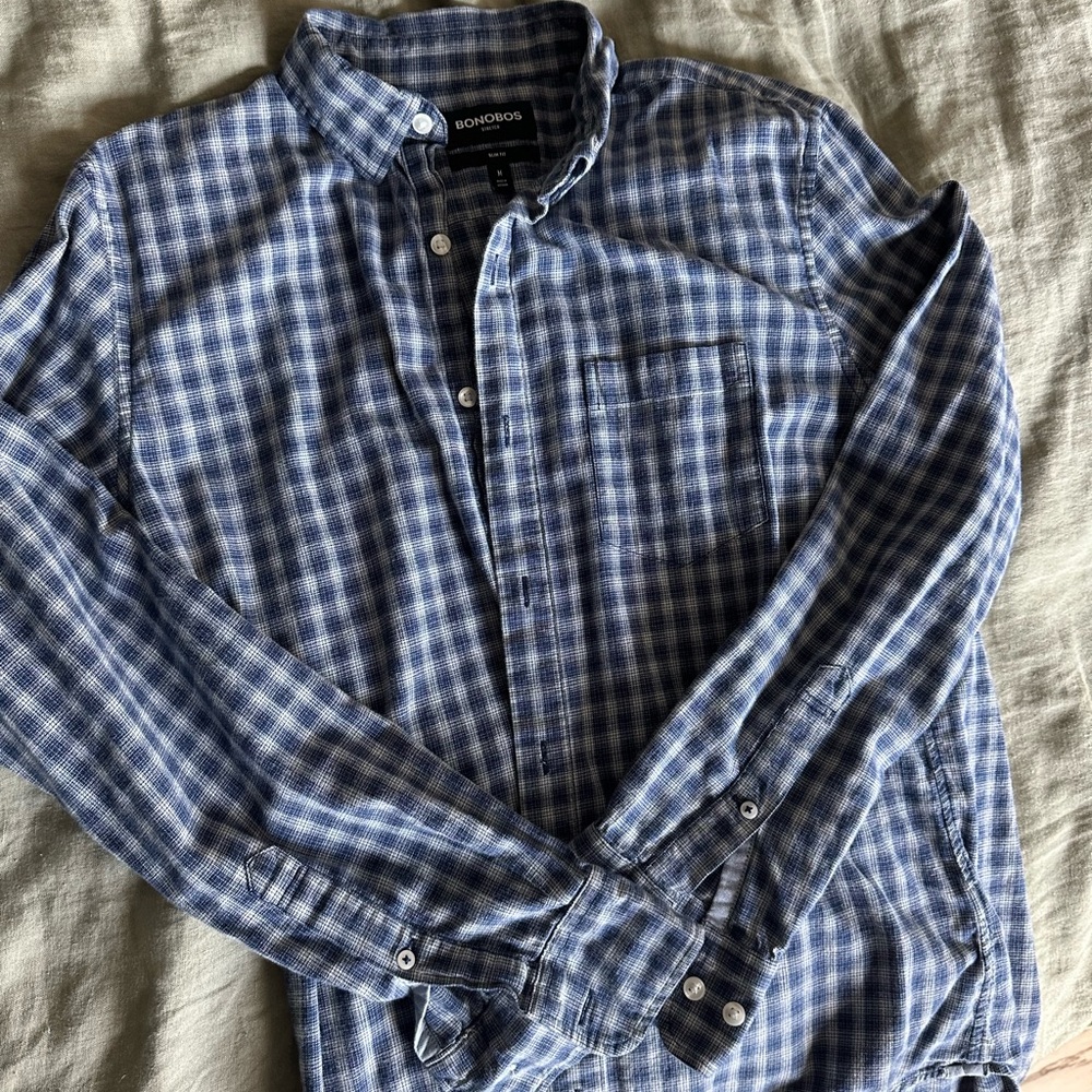 Bonobos Blue Checkered Men's Shirt